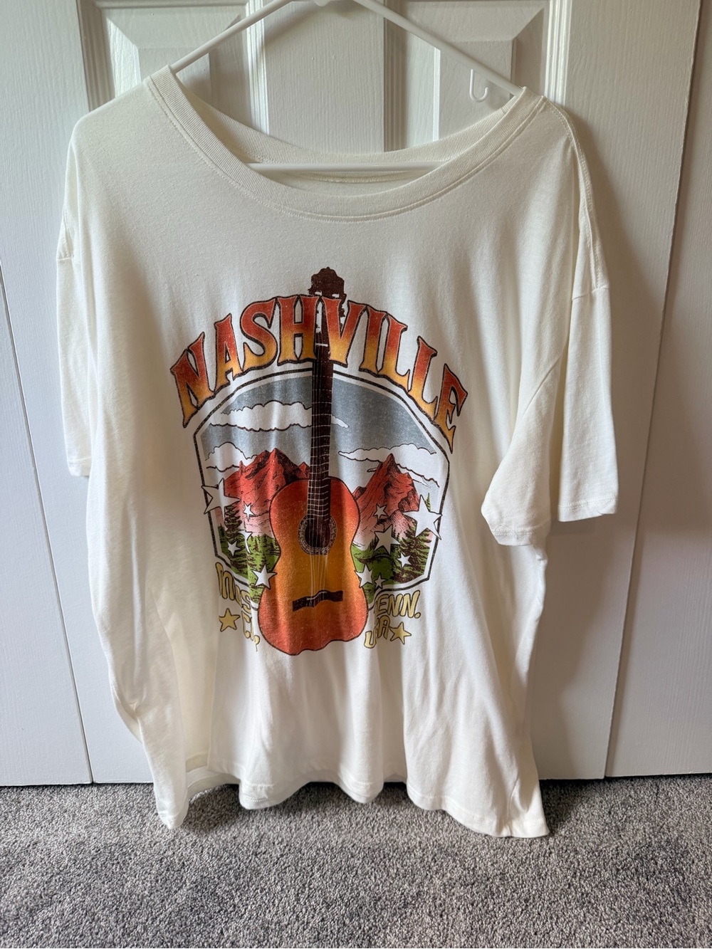 Time and Tru Cream Basic Logo Tee